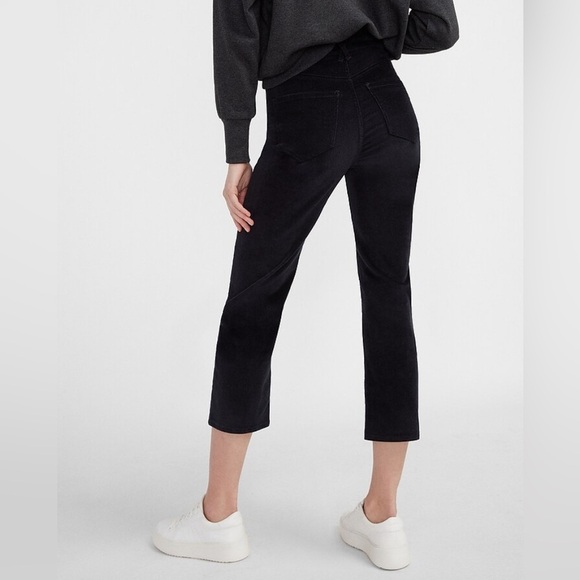 Express Black Velvet Super High Rise Straight Pant- NWT - Picture 3 of 16